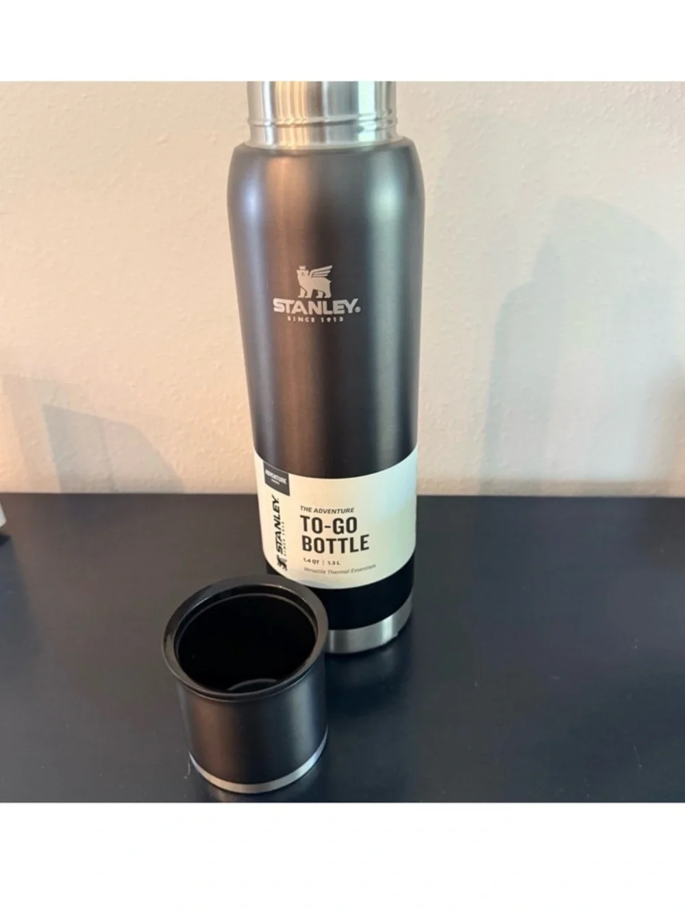 Stanley Matte Black To-Go Vacuum Bottle with Cup - Picture 2 of 4